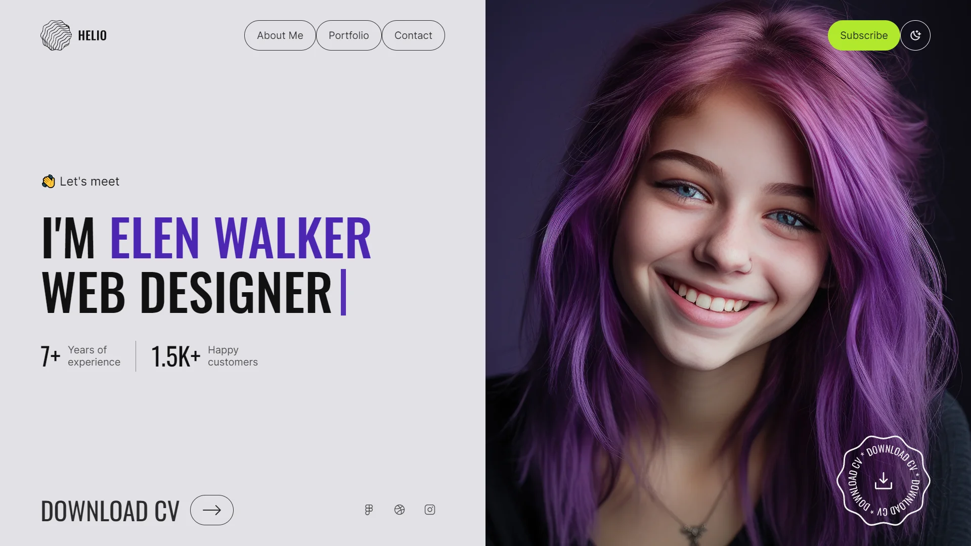 Helio Coming Soon Template Preview Screen