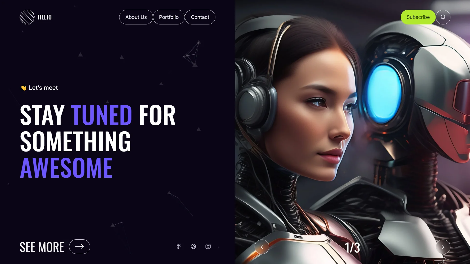 Helio Coming Soon Template Preview Screen